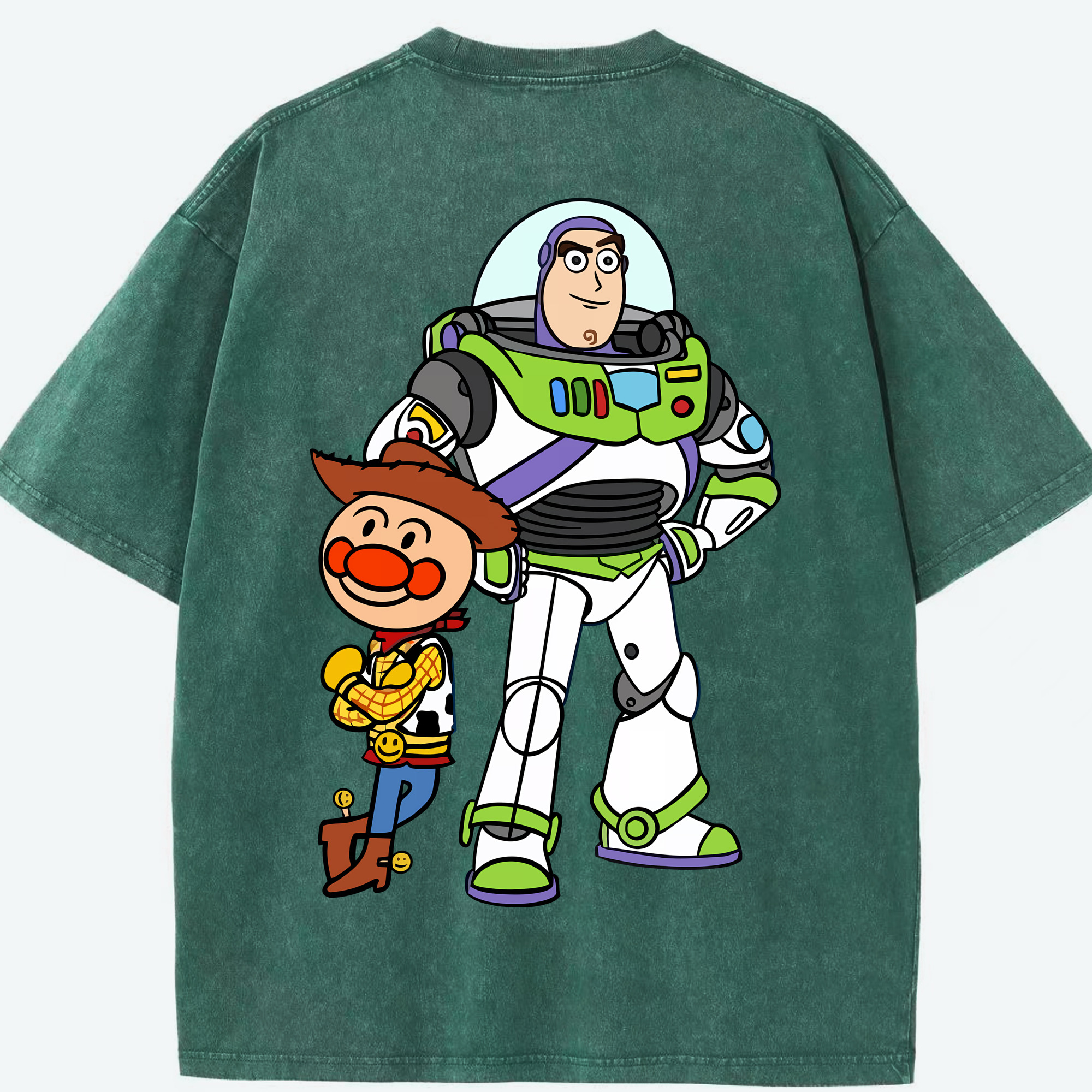 （画像用） アンパンマン Anpanman 綿100% ヴィンテージ風 半袖Tシャツ（背面プリント）